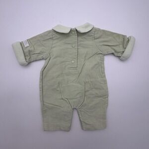 Peter Rabbit Coverall Boys Preemie Green Corduroy Bunny Lined Snap One Piece